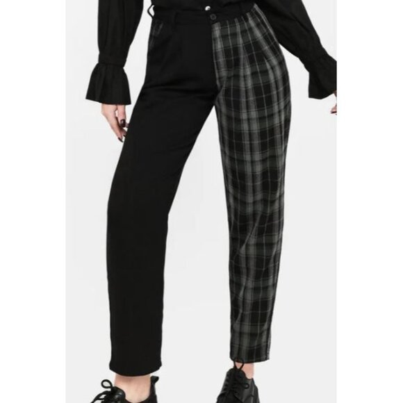 Disturbia Checkmate High Waist Tapered Trousers Pants Women Size US 14 NWT - Picture 1 of 16
